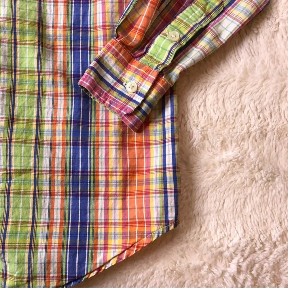 Ralph Lauren multicolor plaid long sleeve button down shirt size 4T